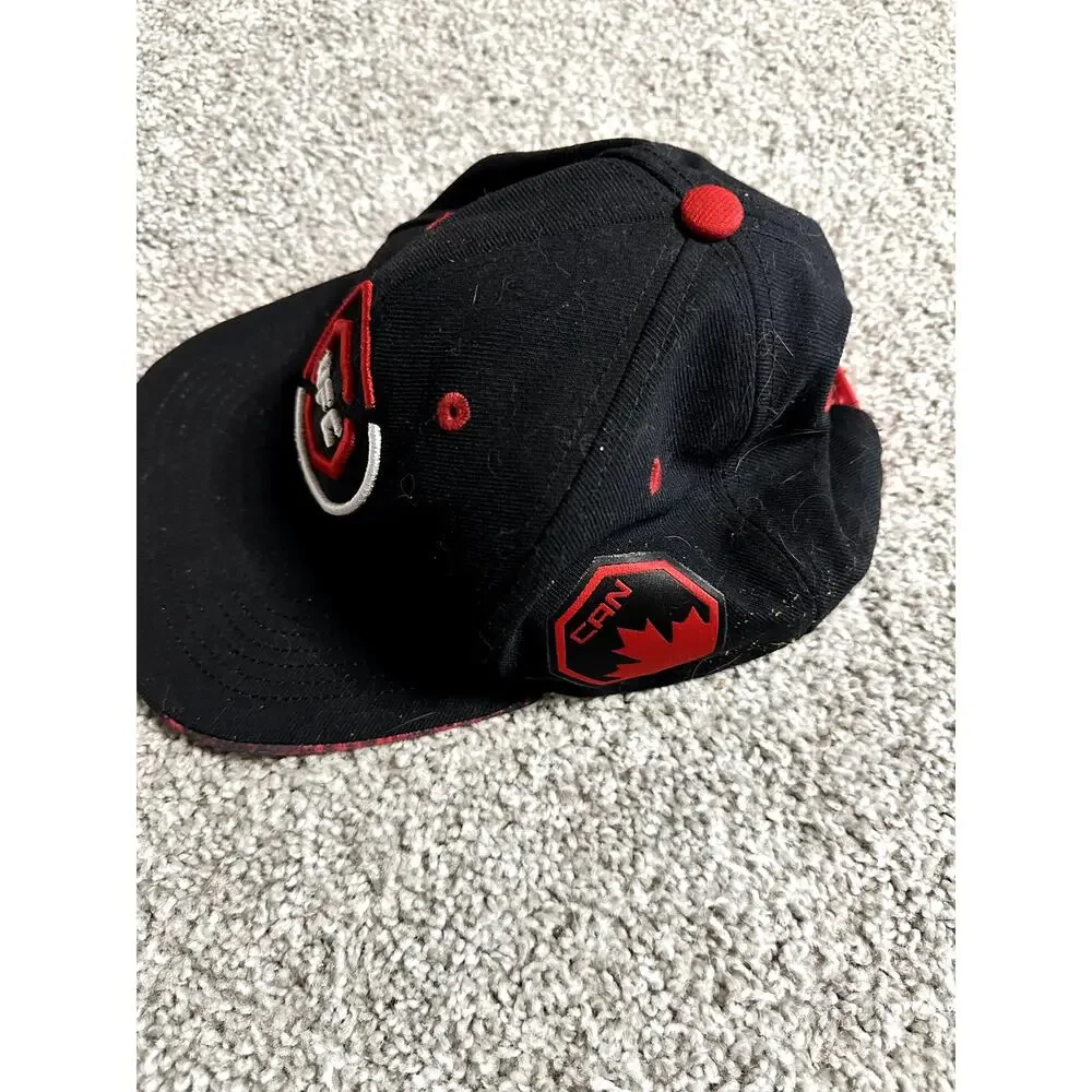 Reebok UFC Canada Snapback Hat Black Red OSFM